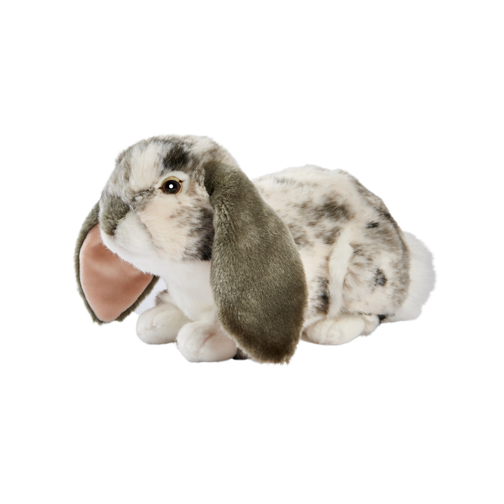 Craquez pour cette adorable peluche lapin bélier couché gris signé Anima peluches